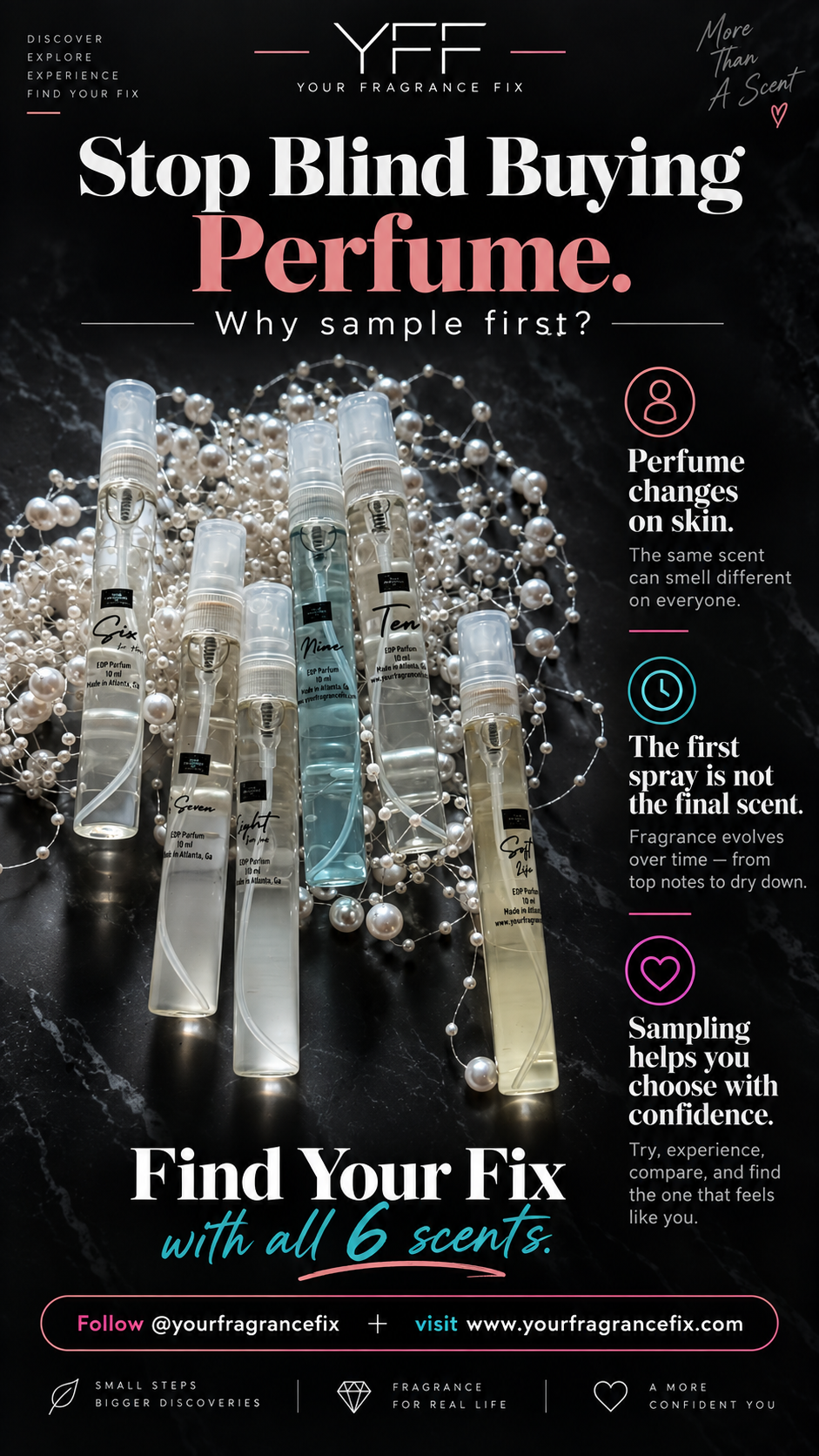 Discovery Set YFF Fragrances - Try Before You Buy 10ml Travel Sprays